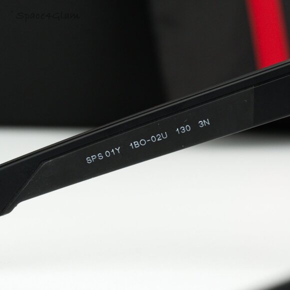 NEW Prada Linea Rossa PS01YS 1BO02U Black Brown Mirror Single Lens Sunglasses